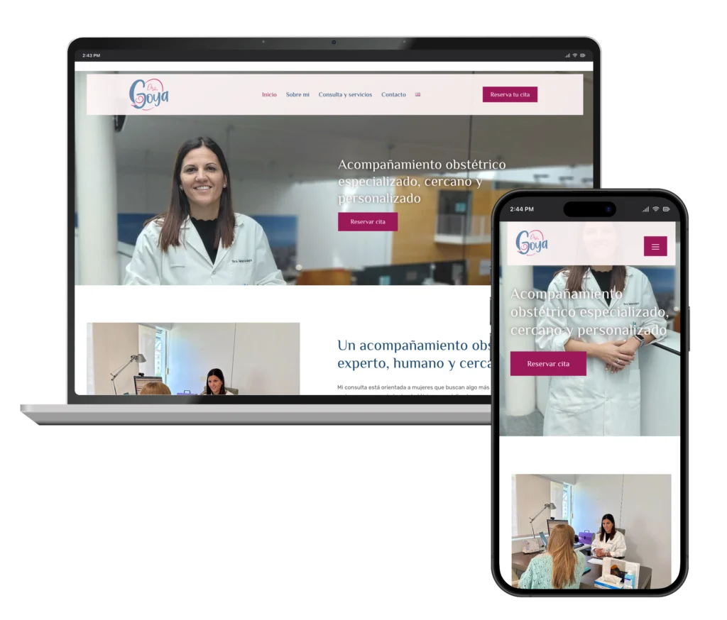 Web de Ginecóloga Dra. Goya en portátil y móvil, diseñada por SAUCCO