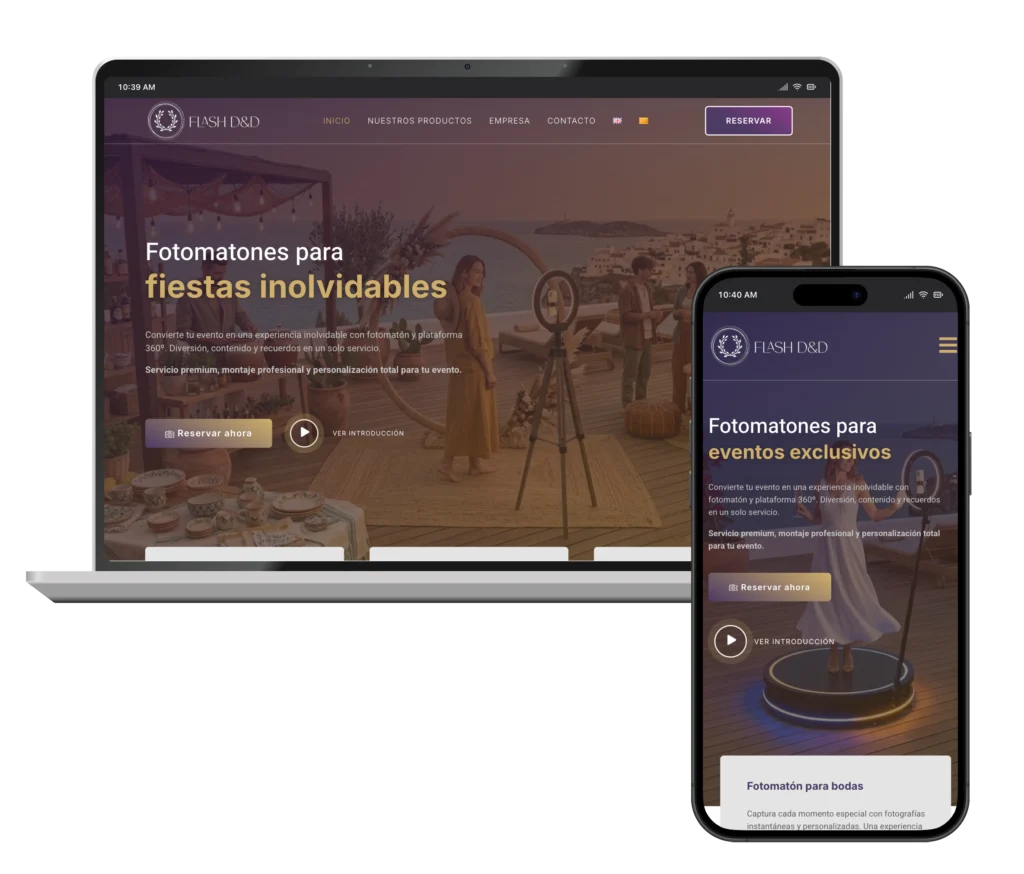 Web de Fotomatones en portátil y móvil, diseñada por SAUCCO