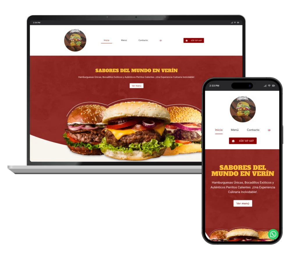 Web de Xuntanza Bar en portátil y móvil, diseñada por SAUCCO